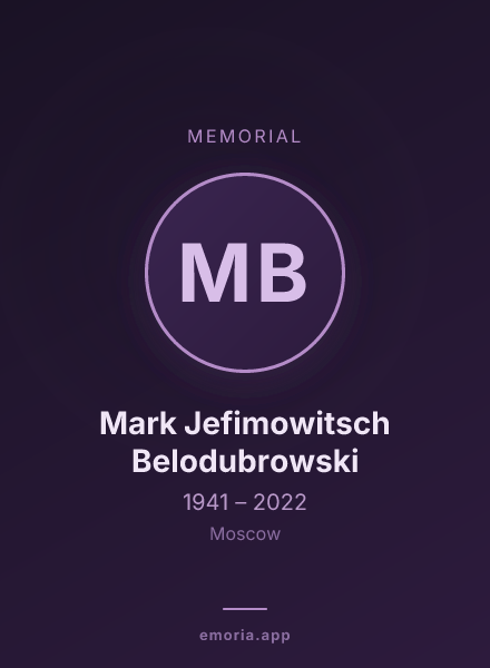Memorial portrait of Mark Jefimowitsch Belodubrowski