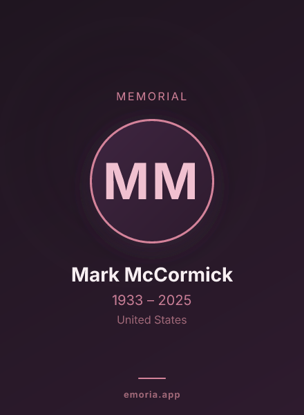 Memorial portrait of Mark McCormick