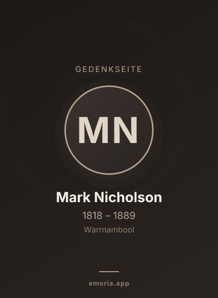 Gedenkportrait von Mark Nicholson