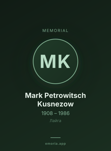 Memorial portrait of Mark Petrowitsch Kusnezow