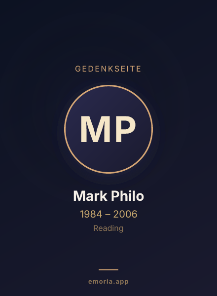 Gedenkportrait von Mark Philo