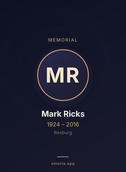 Memorial portrait of Mark Ricks