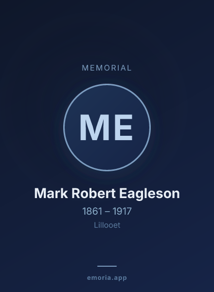 Memorial portrait of Mark Robert Eagleson