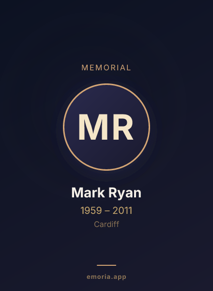 Memorial portrait of Mark Ryan