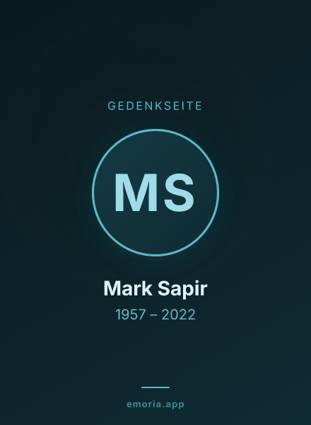 Gedenkportrait von Mark Sapir