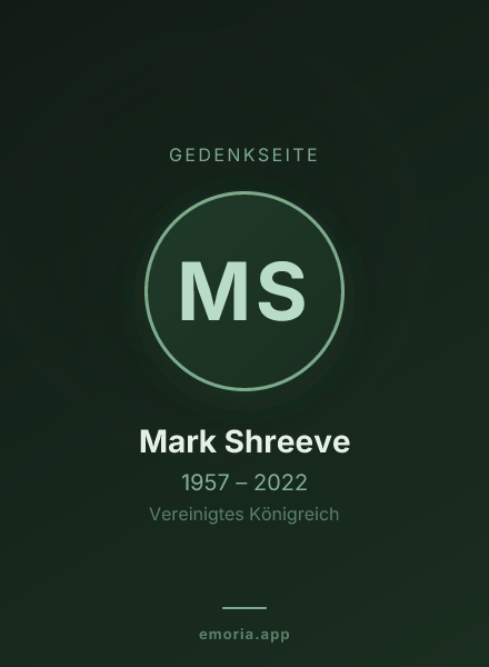 Gedenkportrait von Mark Shreeve