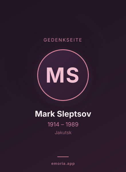 Gedenkportrait von Mark Sleptsov