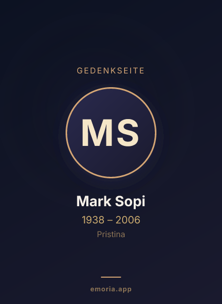 Gedenkportrait von Mark Sopi