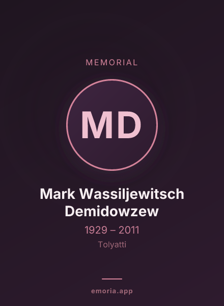 Memorial portrait of Mark Wassiljewitsch Demidowzew