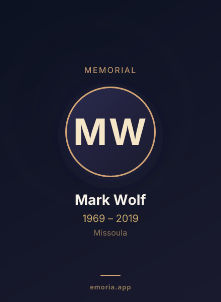 Memorial portrait of Mark Wolf