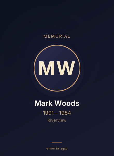 Memorial portrait of Mark Woods
