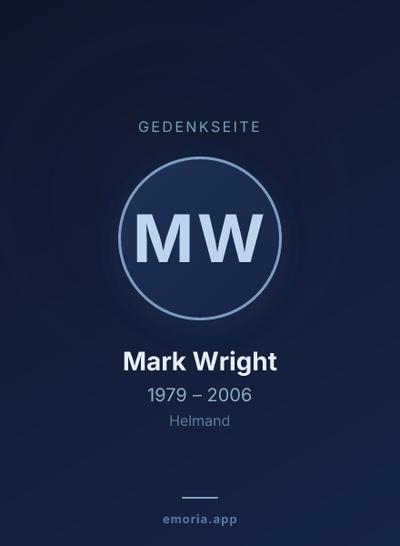 Gedenkportrait von Mark Wright