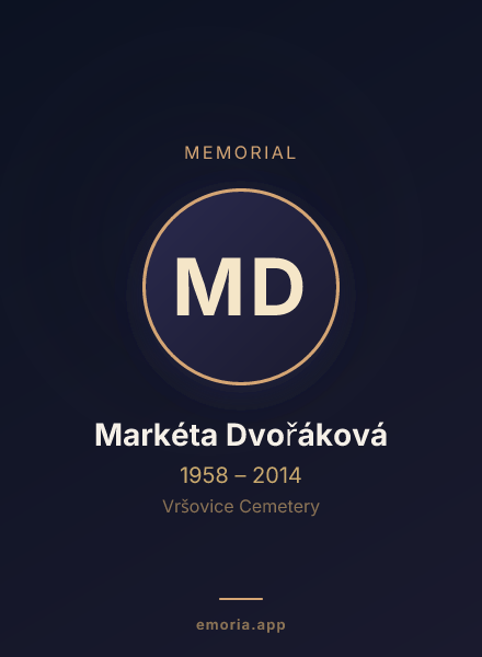 Memorial portrait of Markéta Dvořáková