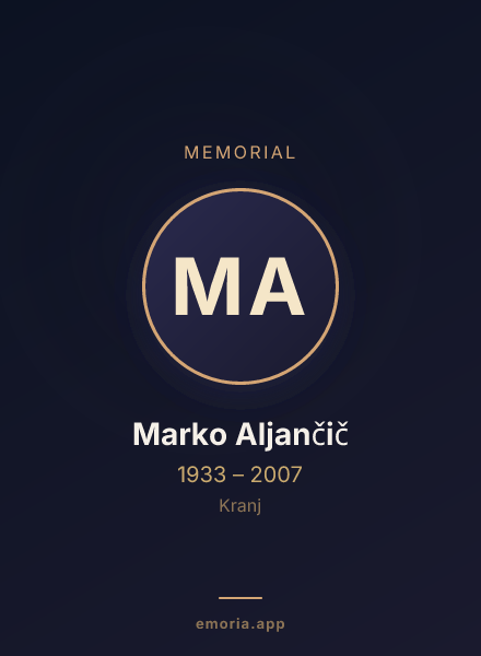 Memorial portrait of Marko Aljančič