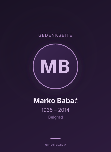 Gedenkportrait von Marko Babać