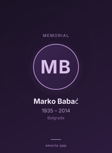 Memorial portrait of Marko Babać