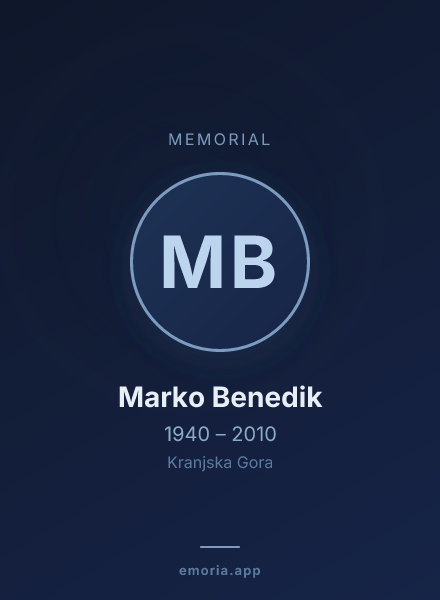 Memorial portrait of Marko Benedik