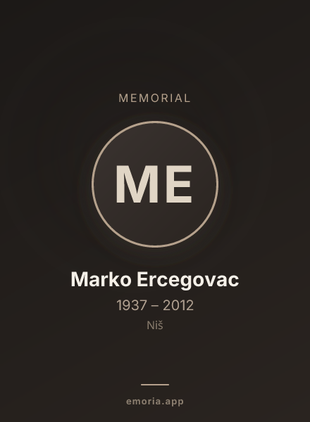 Memorial portrait of Marko Ercegovac