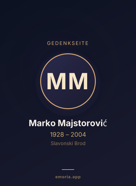Gedenkportrait von Marko Majstorović