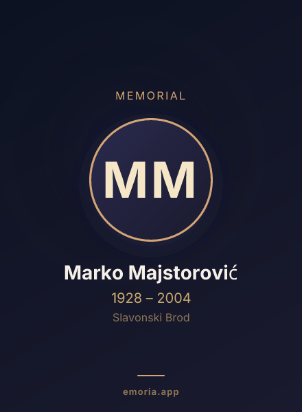Memorial portrait of Marko Majstorović