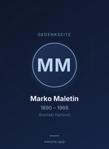 Gedenkportrait von Marko Maletin