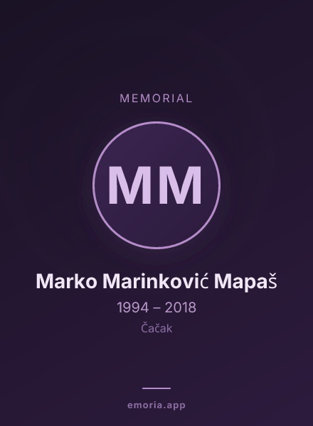 Memorial portrait of Marko Marinković Mapaš