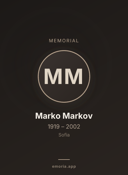 Memorial portrait of Marko Markov