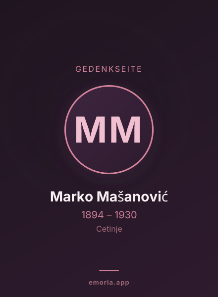 Gedenkportrait von Marko Mašanović