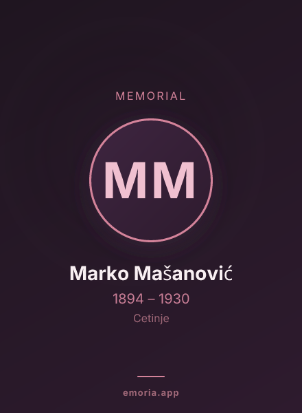 Memorial portrait of Marko Mašanović