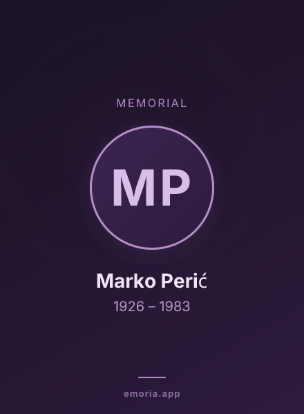 Memorial portrait of Marko Perić