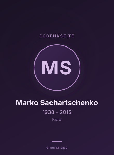Gedenkportrait von Marko Sachartschenko