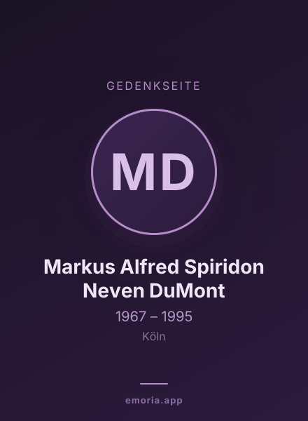 Gedenkportrait von Markus Alfred Spiridon Neven DuMont