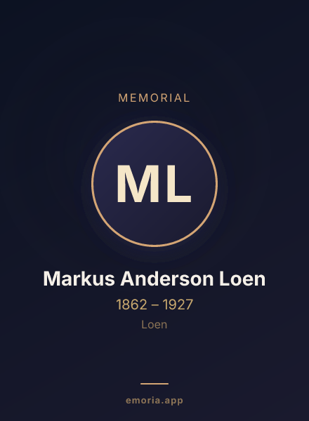 Memorial portrait of Markus Anderson Loen