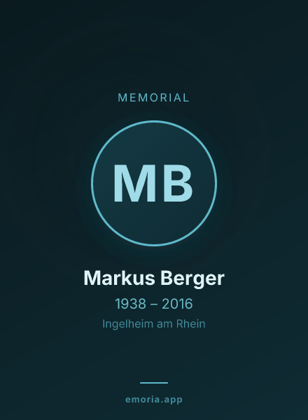 Memorial portrait of Markus Berger