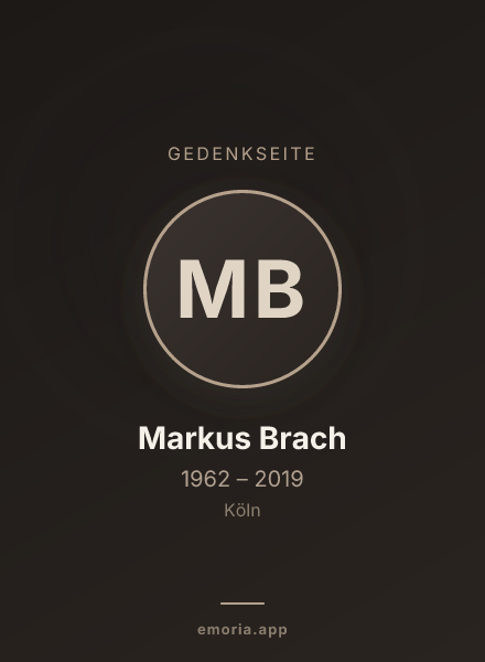 Gedenkportrait von Markus Brach