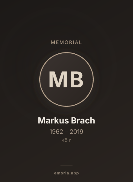 Memorial portrait of Markus Brach