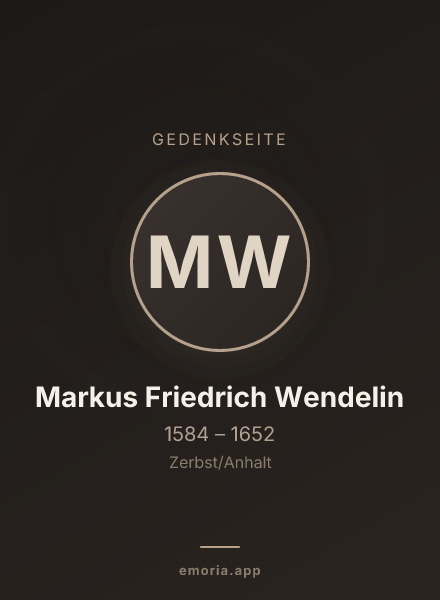 Gedenkportrait von Markus Friedrich Wendelin