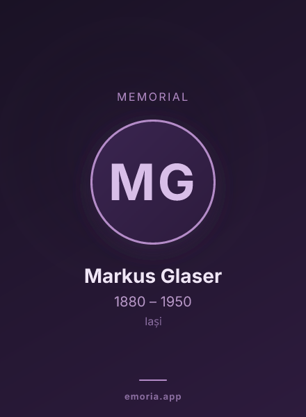Memorial portrait of Markus Glaser