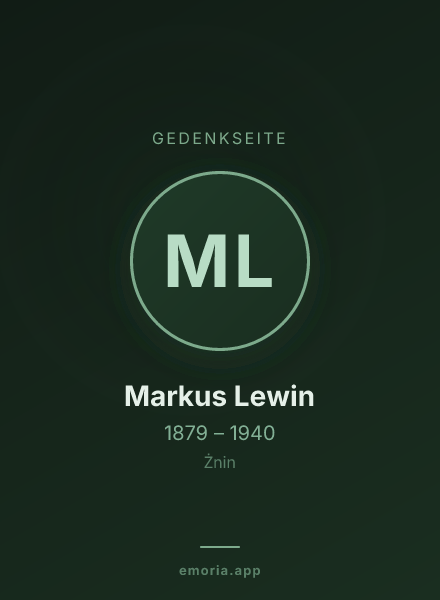 Gedenkportrait von Markus Lewin