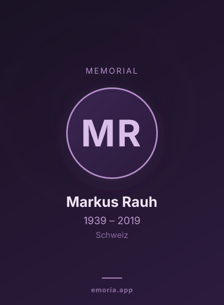 Memorial portrait of Markus Rauh