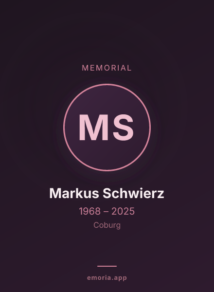 Memorial portrait of Markus Schwierz