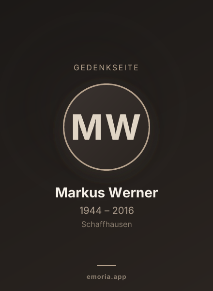 Gedenkportrait von Markus Werner