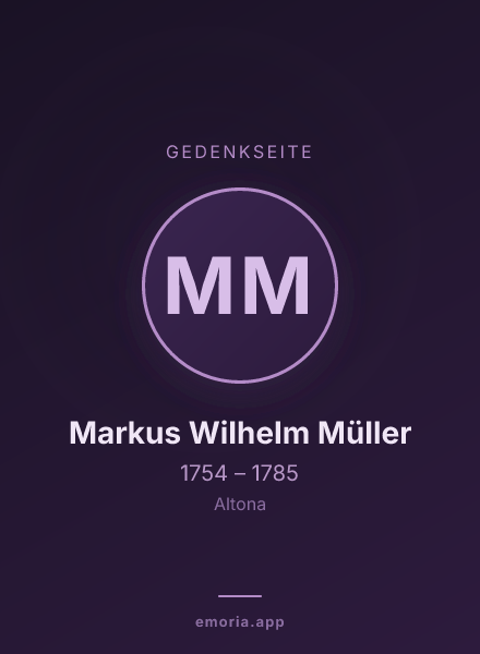 Gedenkportrait von Markus Wilhelm Müller