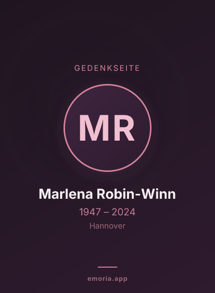 Gedenkportrait von Marlena Robin-Winn
