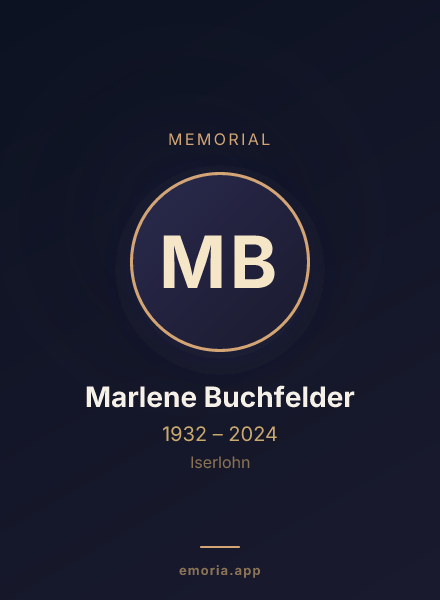 Memorial portrait of Marlene Buchfelder