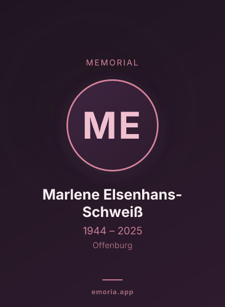 Memorial portrait of Marlene Elsenhans-Schweiß