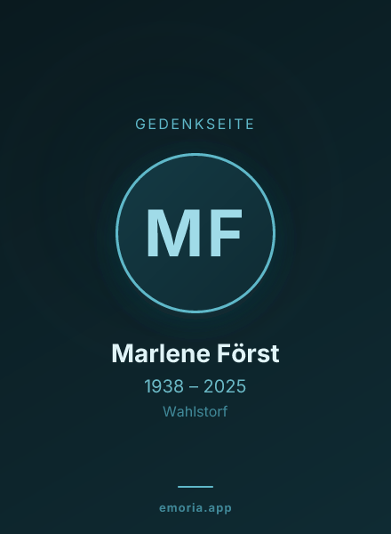 Gedenkportrait von Marlene Först