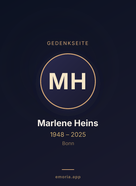 Gedenkportrait von Marlene Heins