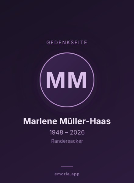 Gedenkportrait von Marlene Müller-Haas