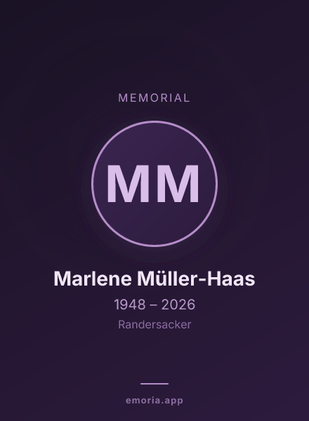 Memorial portrait of Marlene Müller-Haas